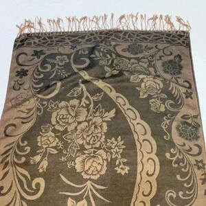 Pashmina Scarf Beautiful Paisley Black and Tan